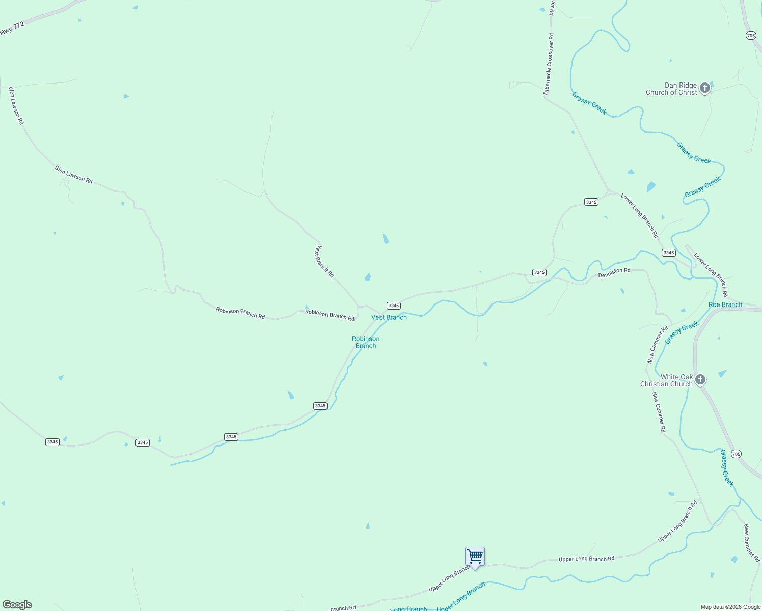 map of restaurants, bars, coffee shops, grocery stores, and more near Hobert Helton Drive in Ezel