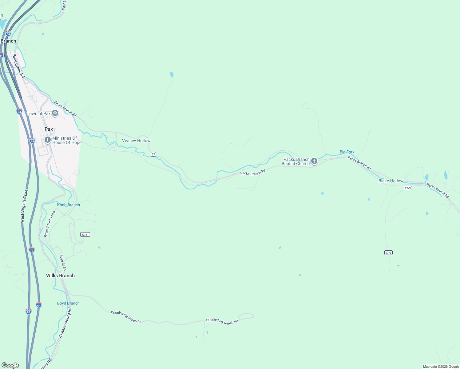 map of restaurants, bars, coffee shops, grocery stores, and more near 1680 Packs Branch Road in Mount Hope