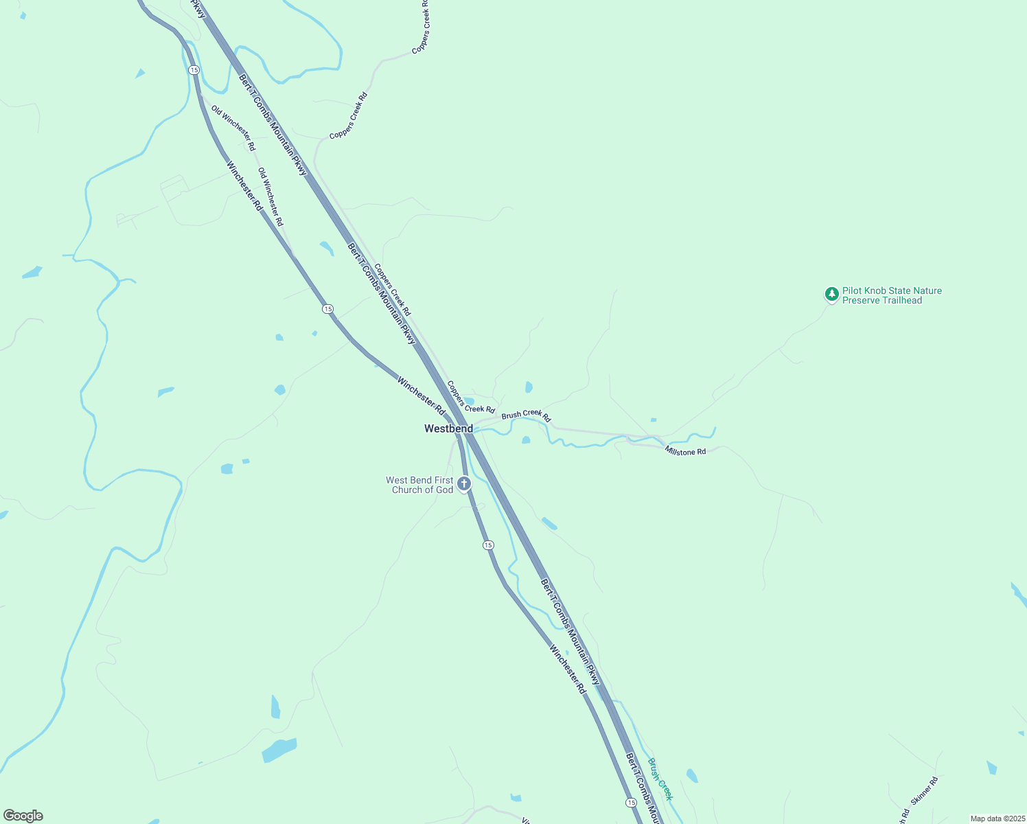 map of restaurants, bars, coffee shops, grocery stores, and more near 185 Brush Creek Road in Clay City