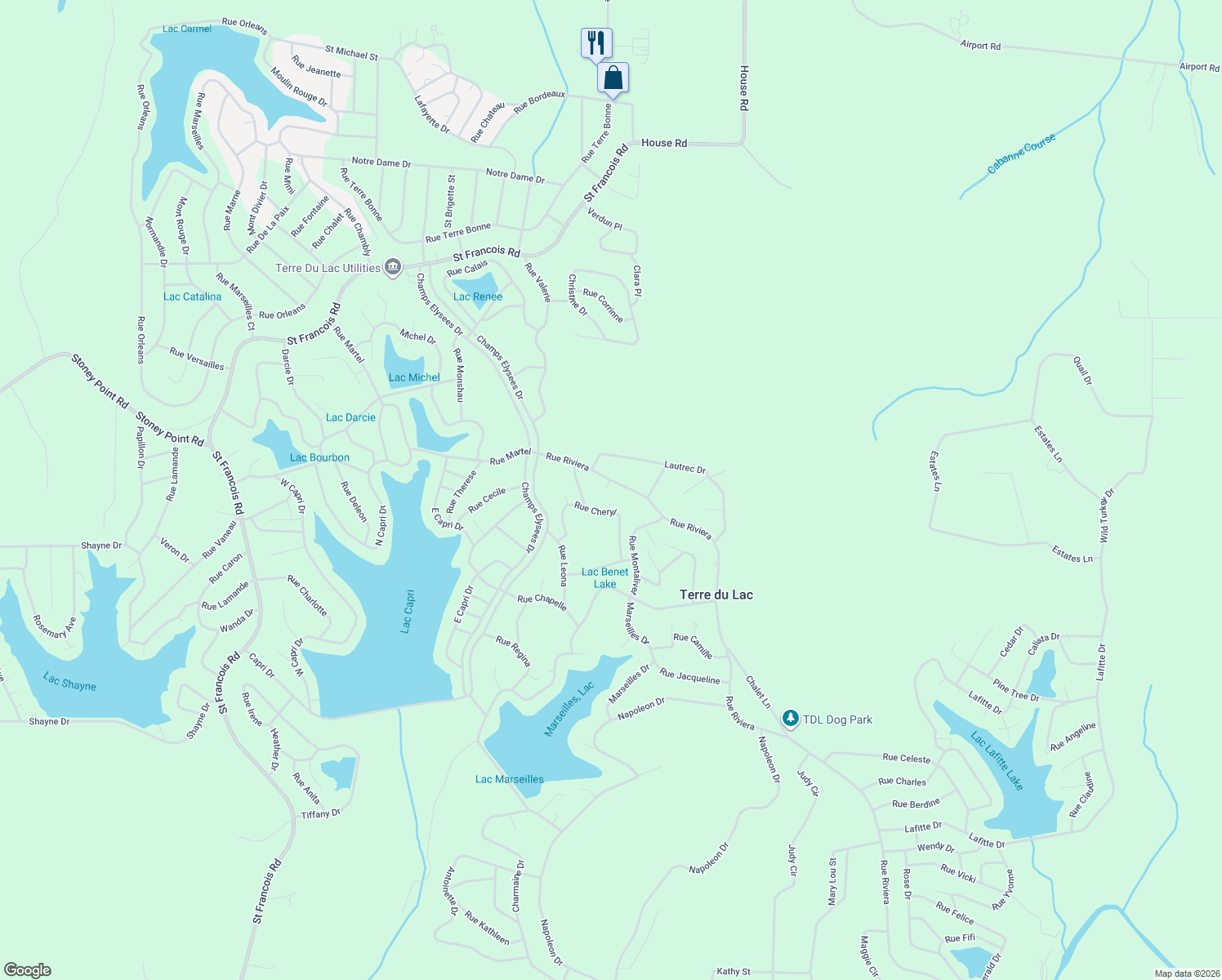 map of restaurants, bars, coffee shops, grocery stores, and more near 1506 Rue Cheryl in Bonne Terre