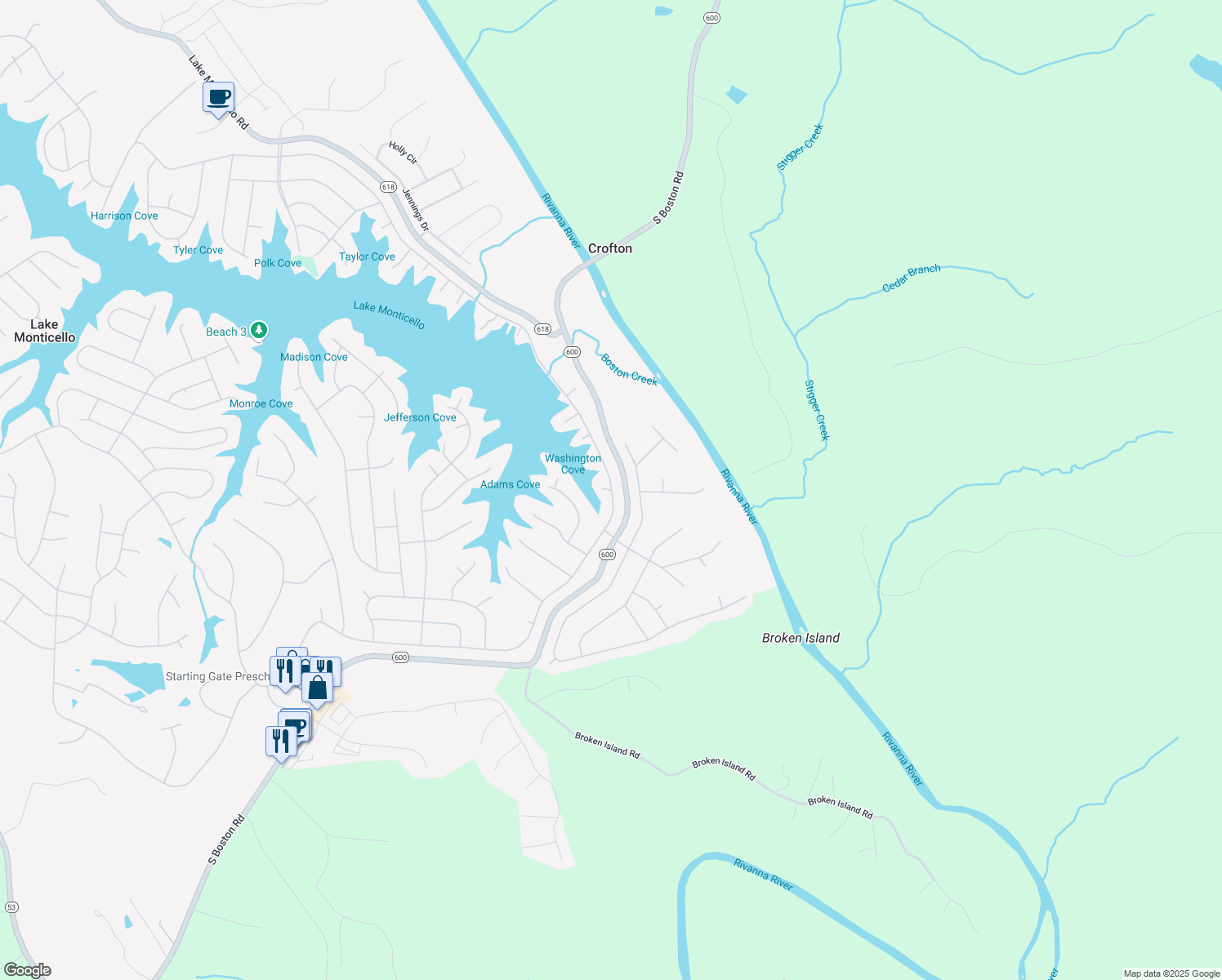 map of restaurants, bars, coffee shops, grocery stores, and more near 44 Jefferson Drive in Palmyra