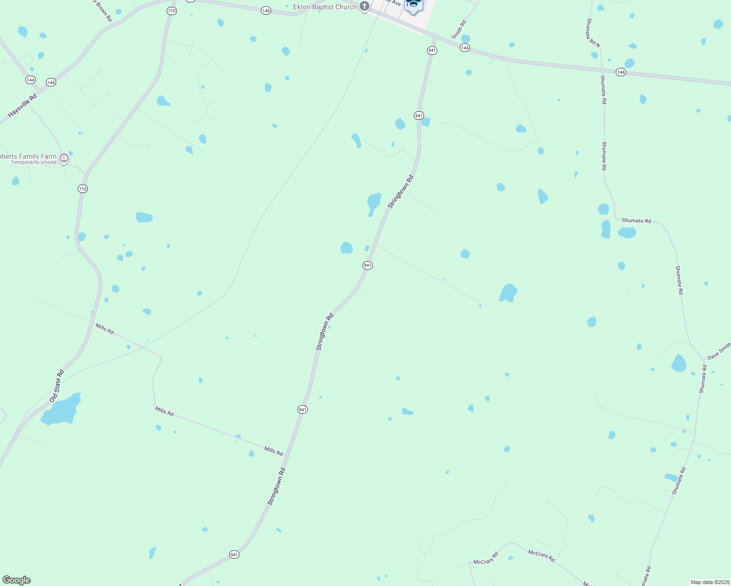 map of restaurants, bars, coffee shops, grocery stores, and more near Stringtown Road in Ekron