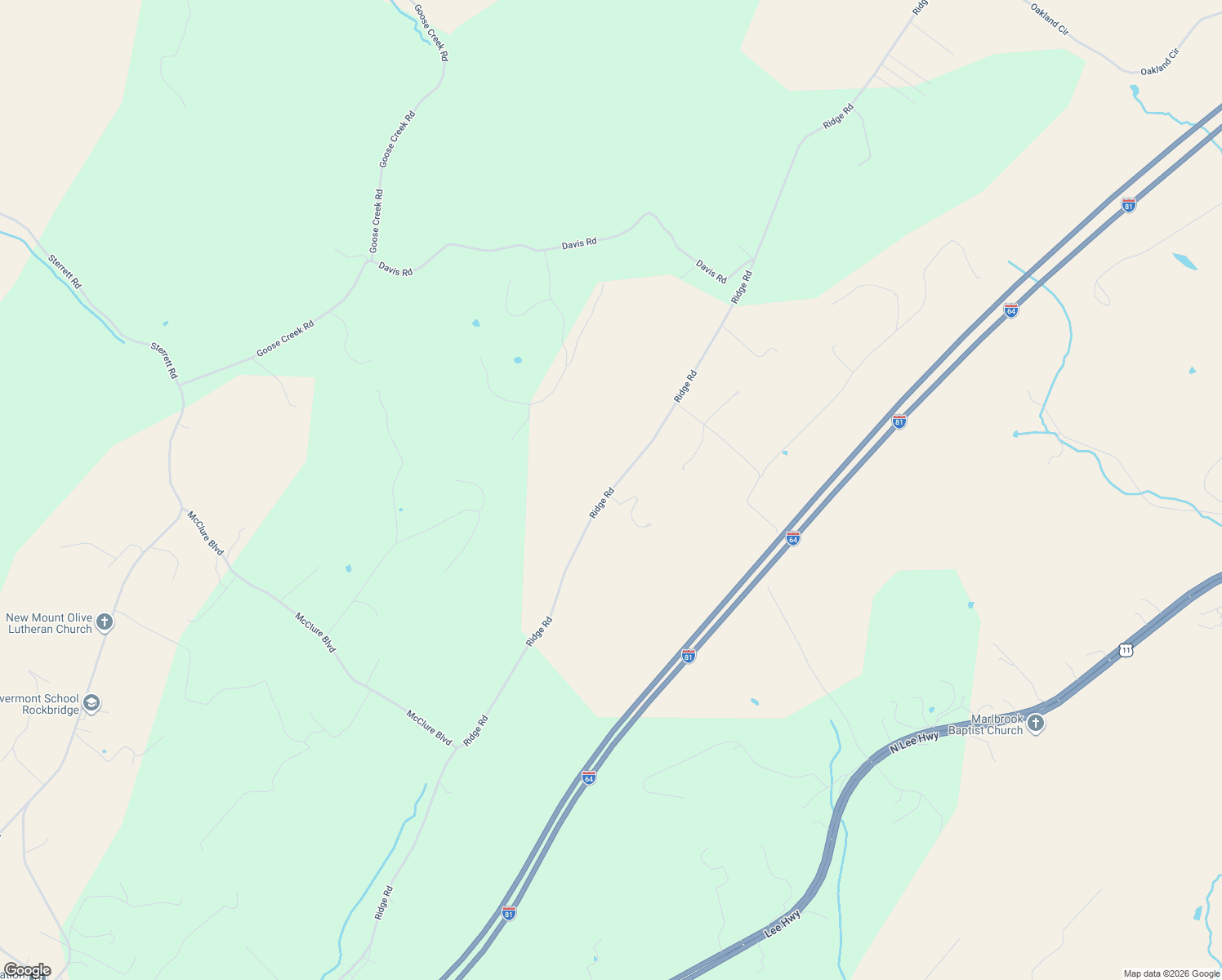 map of restaurants, bars, coffee shops, grocery stores, and more near Ridge Road in Fairfield