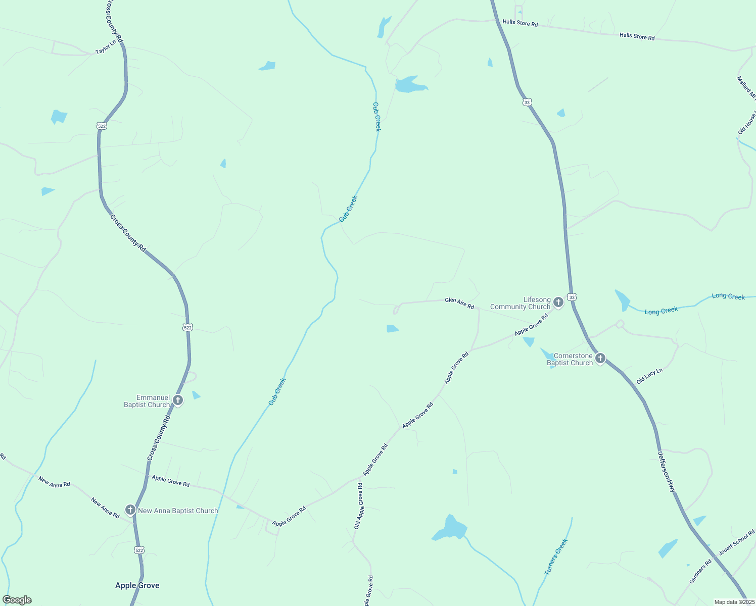 map of restaurants, bars, coffee shops, grocery stores, and more near 572 Glen Aire Rd in Mineral