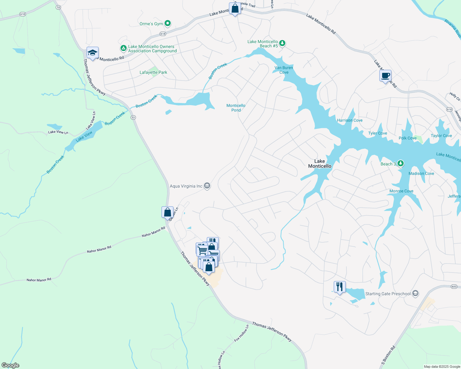map of restaurants, bars, coffee shops, grocery stores, and more near 11 Nahor Dr in Palmyra