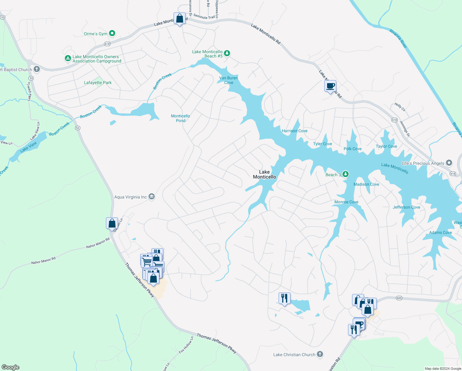 map of restaurants, bars, coffee shops, grocery stores, and more near 31 Zephyr Road in Palmyra