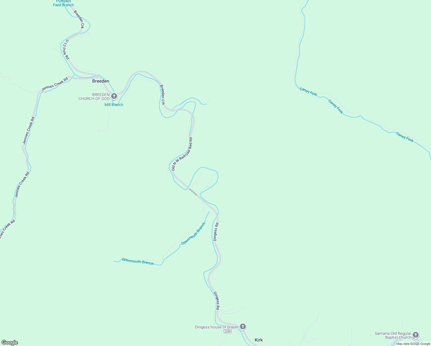 map of restaurants, bars, coffee shops, grocery stores, and more near 236 Cardinal Drive in Breeden
