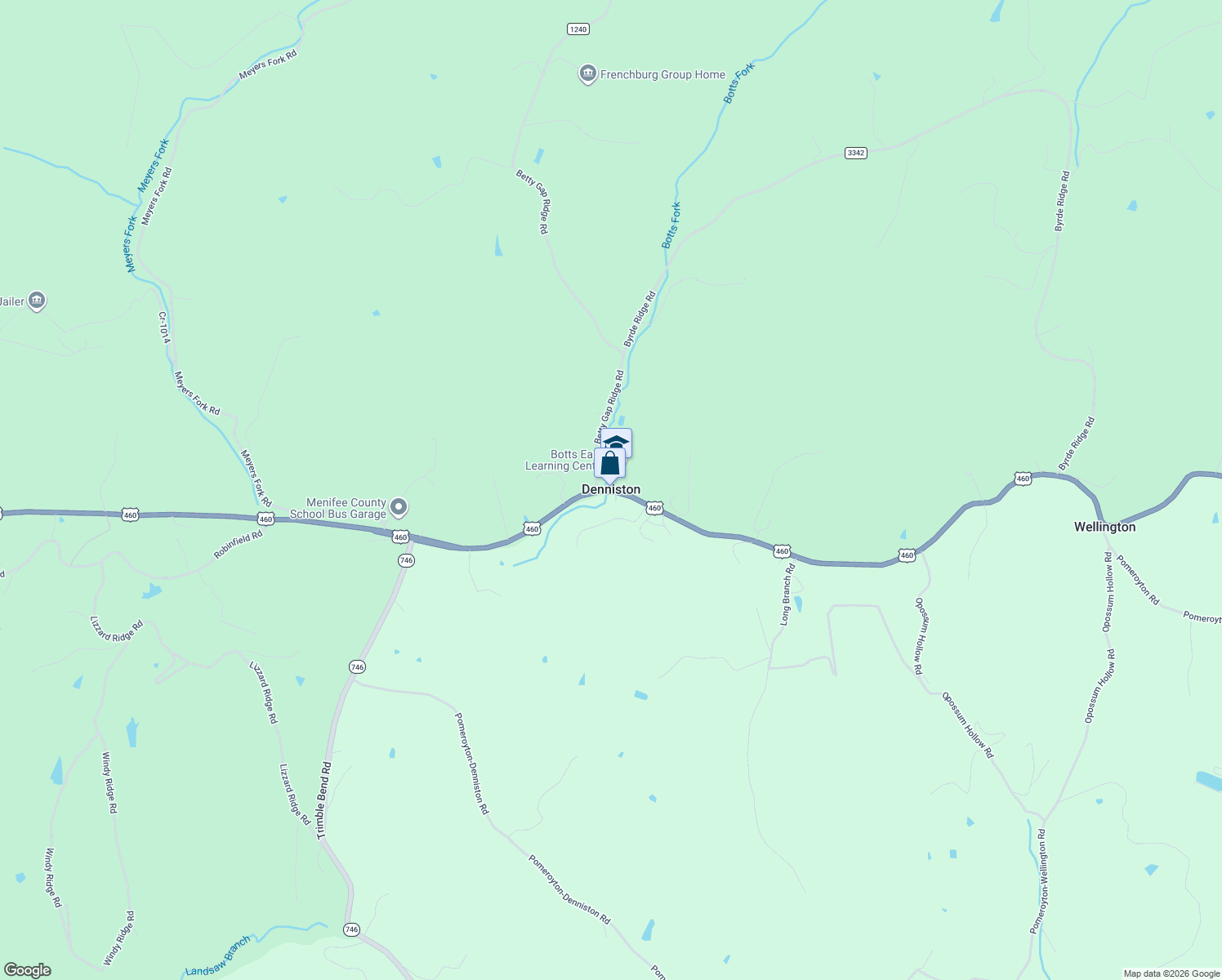 map of restaurants, bars, coffee shops, grocery stores, and more near in Denniston