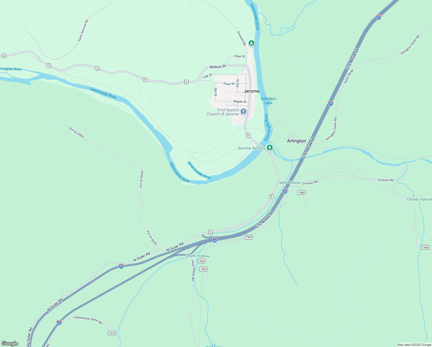 map of restaurants, bars, coffee shops, grocery stores, and more near 22816 Private Drive 9002 in Jerome