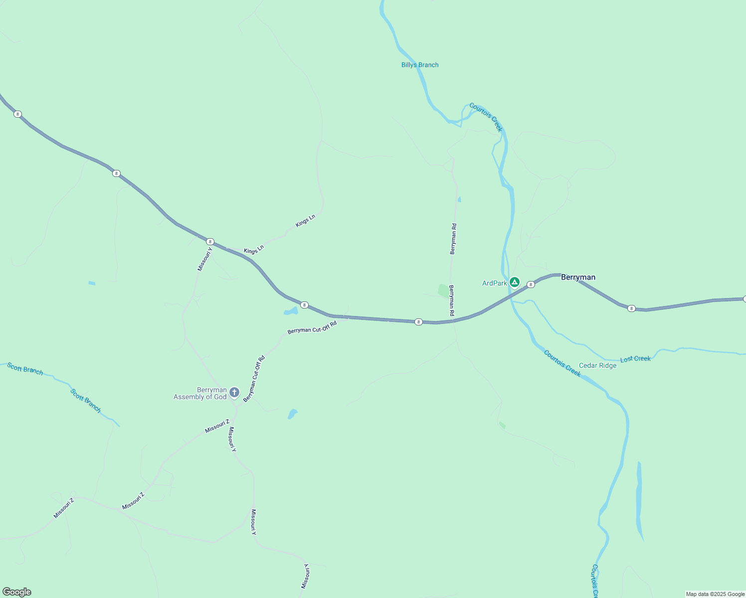map of restaurants, bars, coffee shops, grocery stores, and more near 1709 Missouri 8 in Steelville