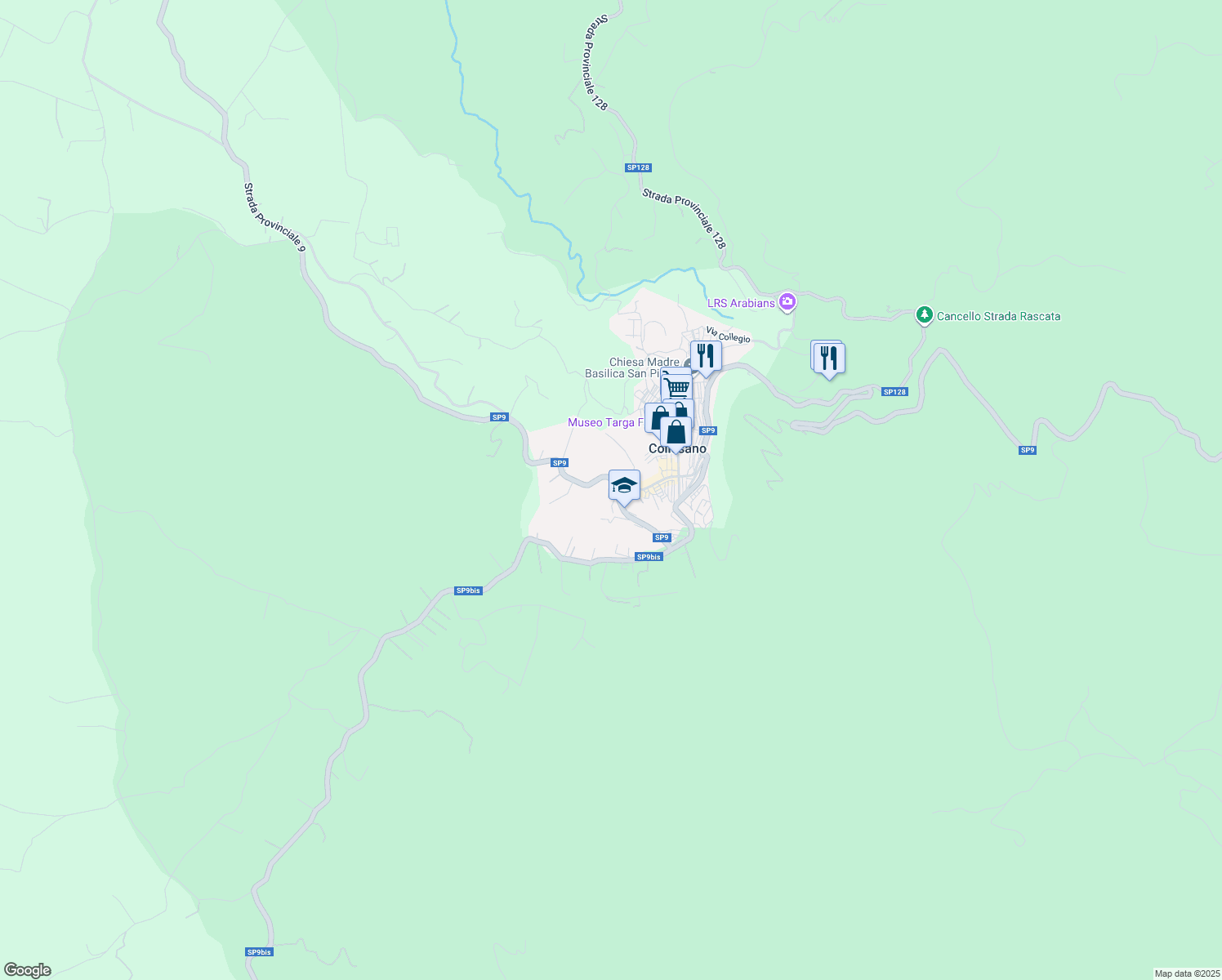 map of restaurants, bars, coffee shops, grocery stores, and more near 10 Via Schicchi Paolo in Collesano