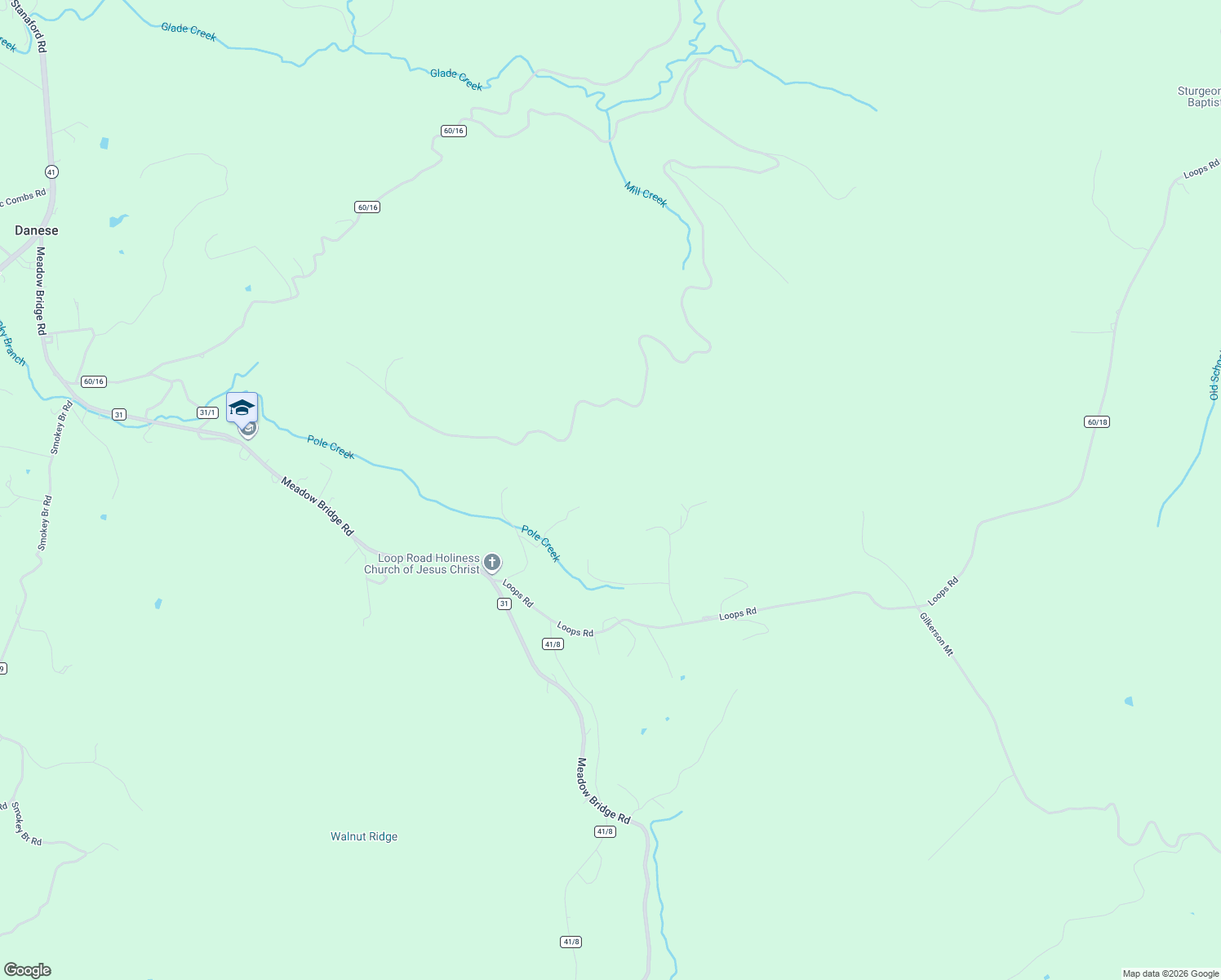 map of restaurants, bars, coffee shops, grocery stores, and more near 267 Rolling Pasture Road in Rainelle