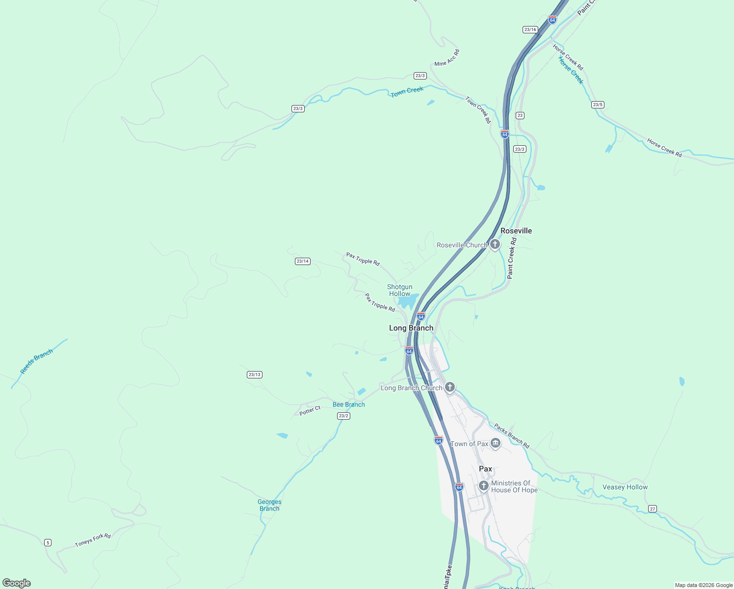 map of restaurants, bars, coffee shops, grocery stores, and more near Pax Tripple Road in Fayette County