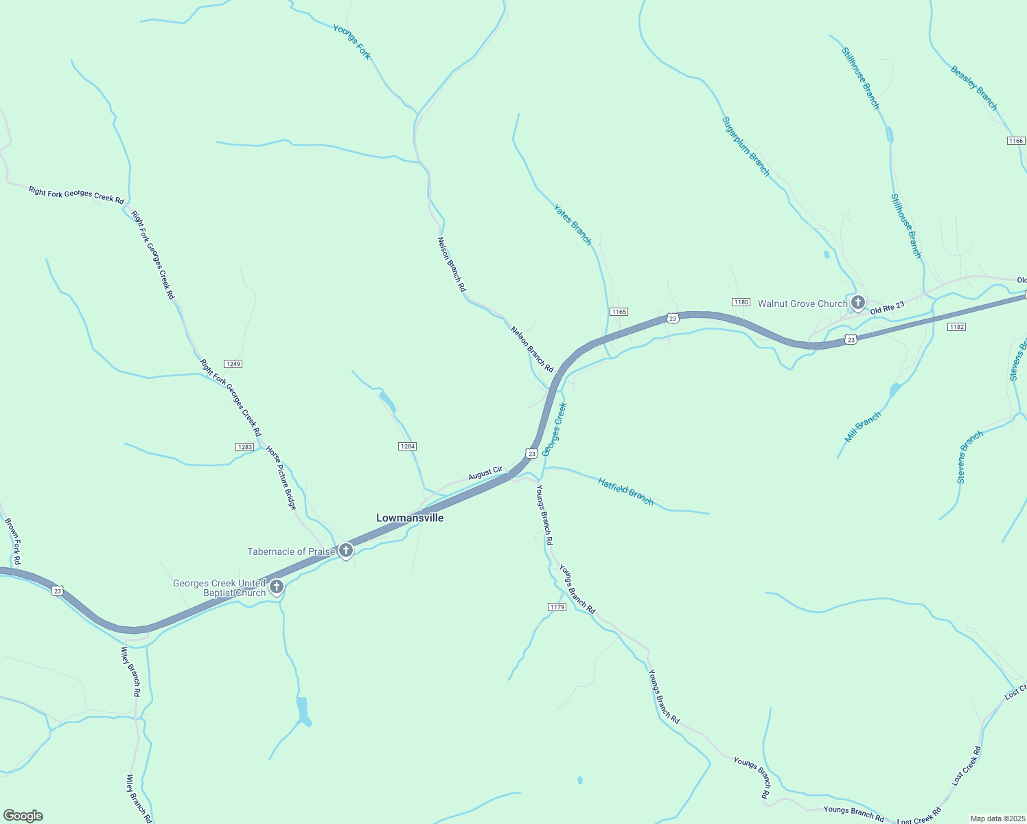 map of restaurants, bars, coffee shops, grocery stores, and more near 959 U.S. 23 in Lowmansville