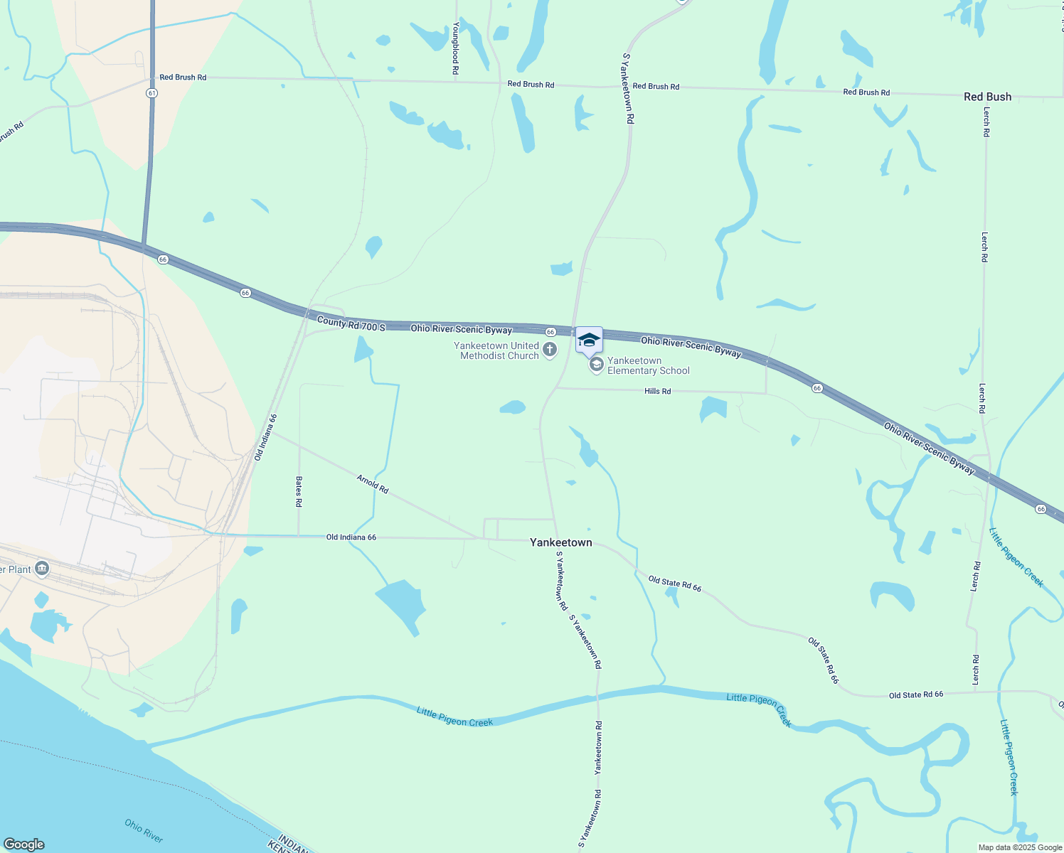 map of restaurants, bars, coffee shops, grocery stores, and more near 7611 Yankeetown Rd in Newburgh