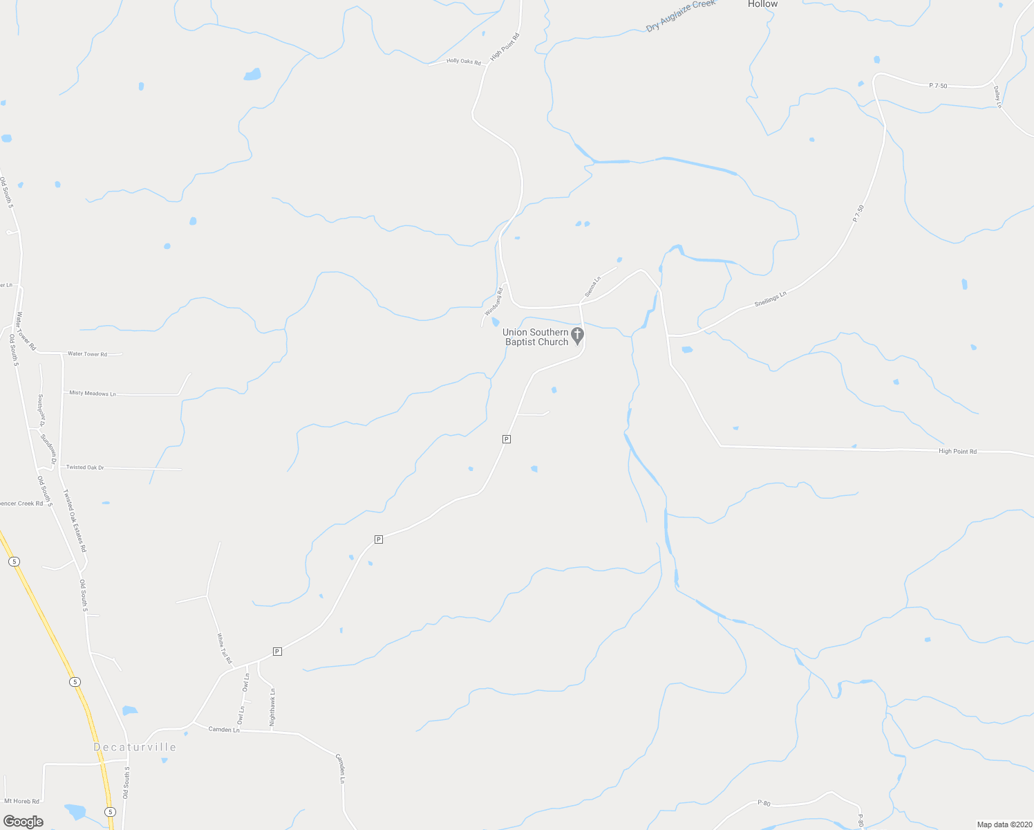 map of restaurants, bars, coffee shops, grocery stores, and more near State Highway P in Camdenton