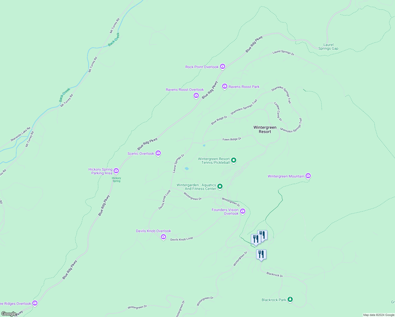 map of restaurants, bars, coffee shops, grocery stores, and more near in WINTERGRN RST