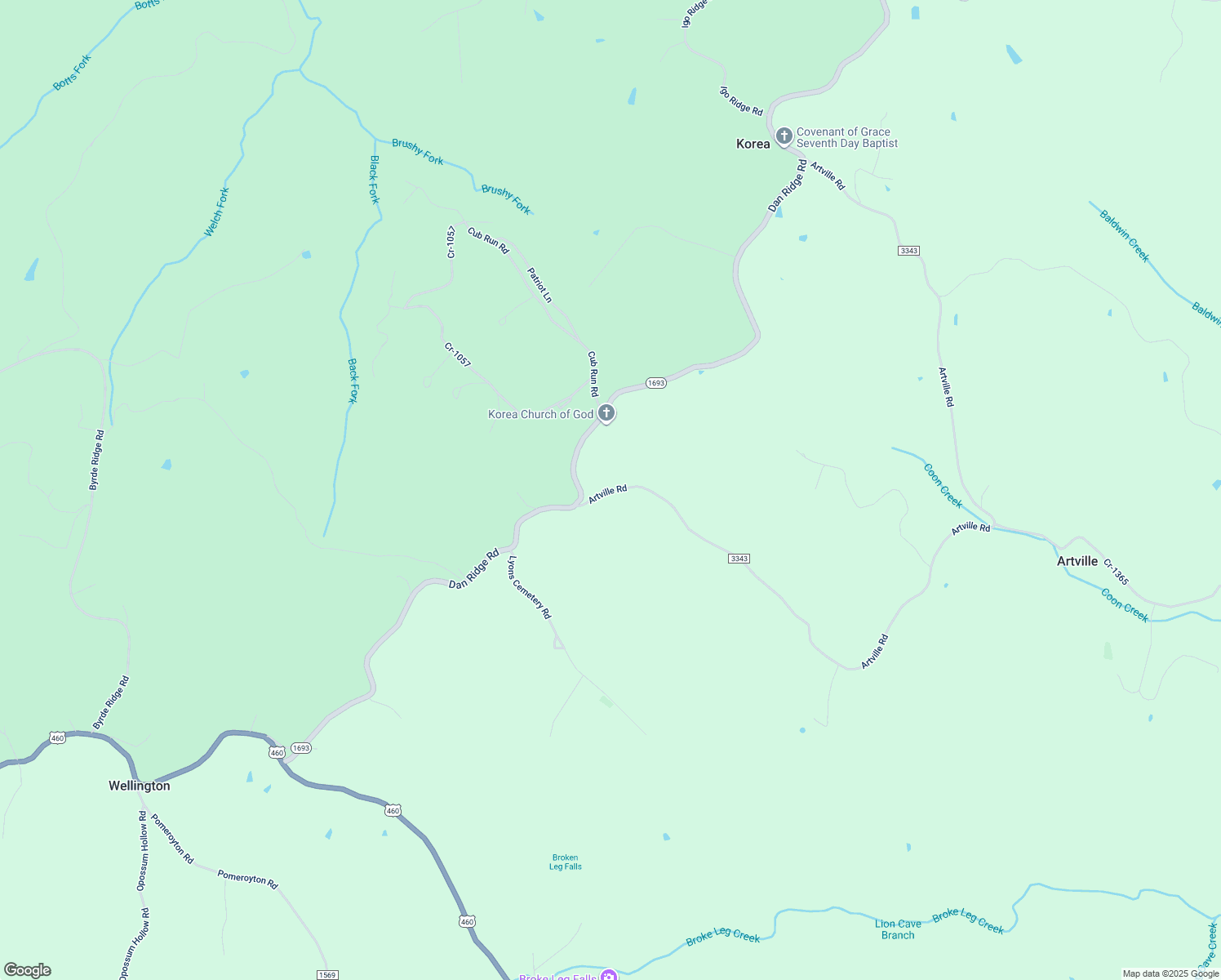 map of restaurants, bars, coffee shops, grocery stores, and more near 521 Artville Road in Wellington