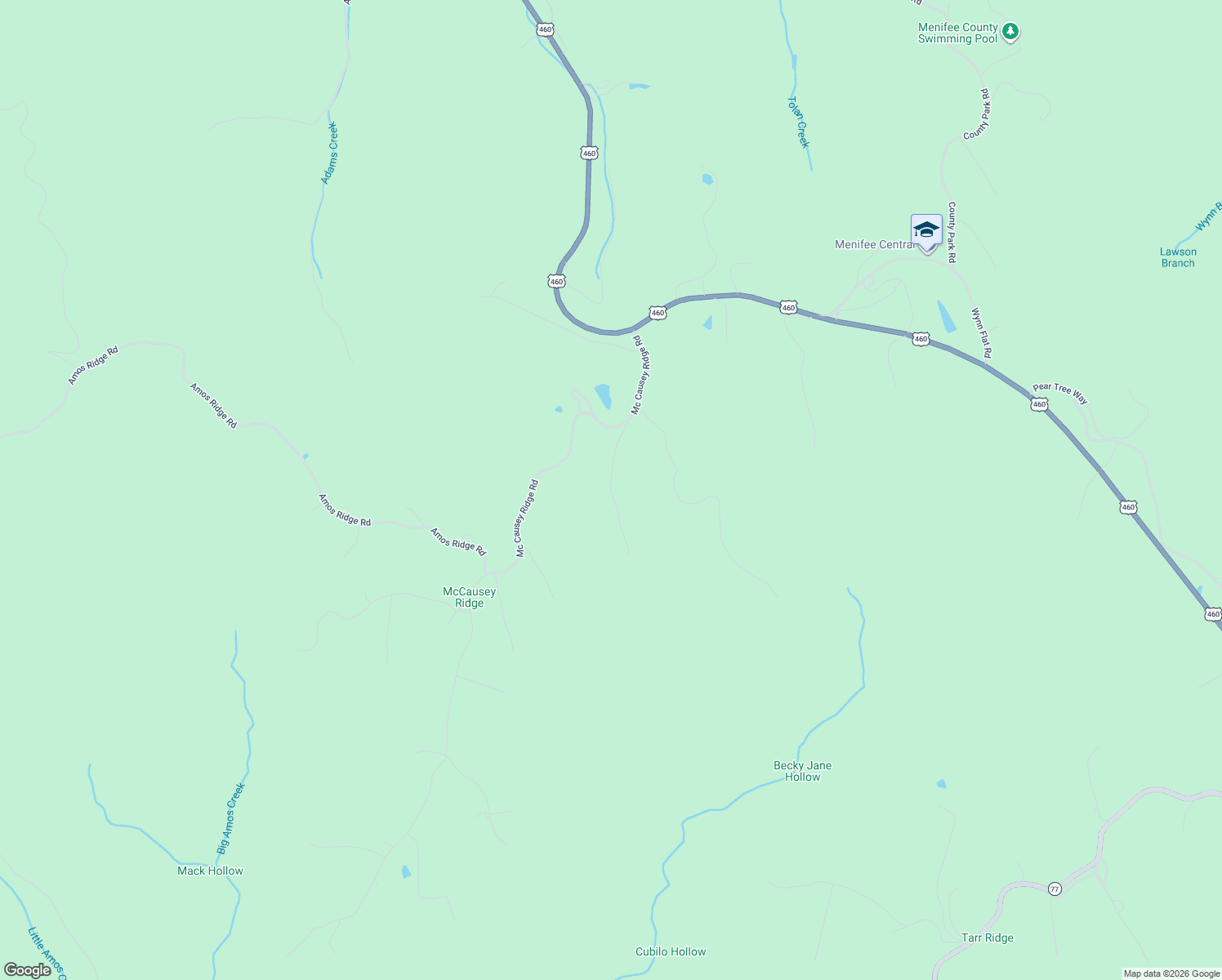 map of restaurants, bars, coffee shops, grocery stores, and more near Allen Cope Road in Frenchburg