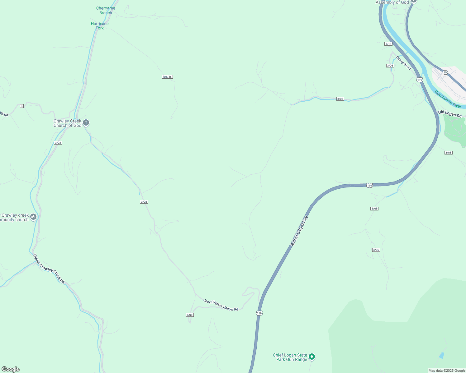 map of restaurants, bars, coffee shops, grocery stores, and more near 194 Brookside Meadows in Chapmanville