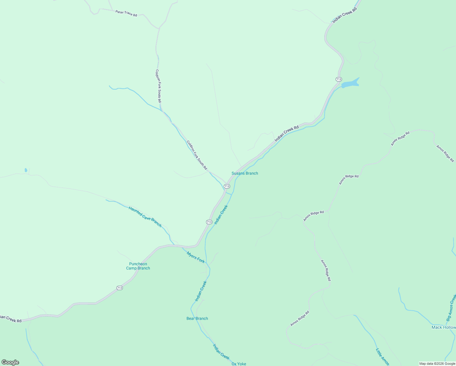 map of restaurants, bars, coffee shops, grocery stores, and more near Indian Creek Road in Frenchburg