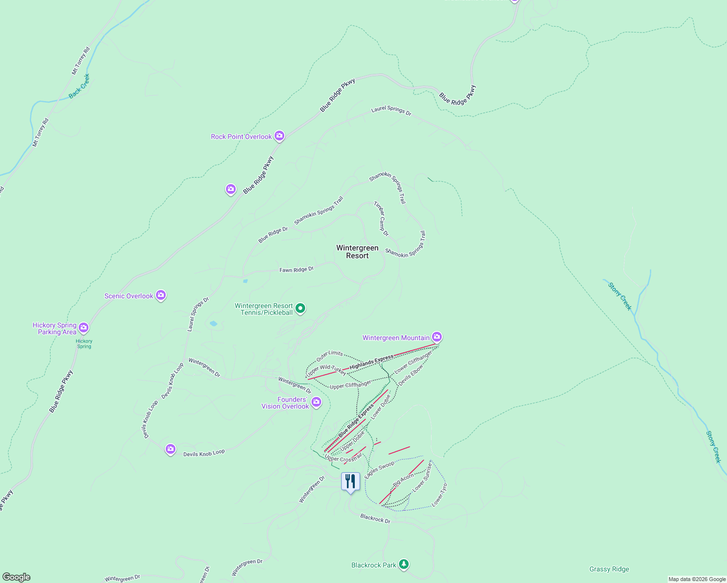 map of restaurants, bars, coffee shops, grocery stores, and more near in Roseland
