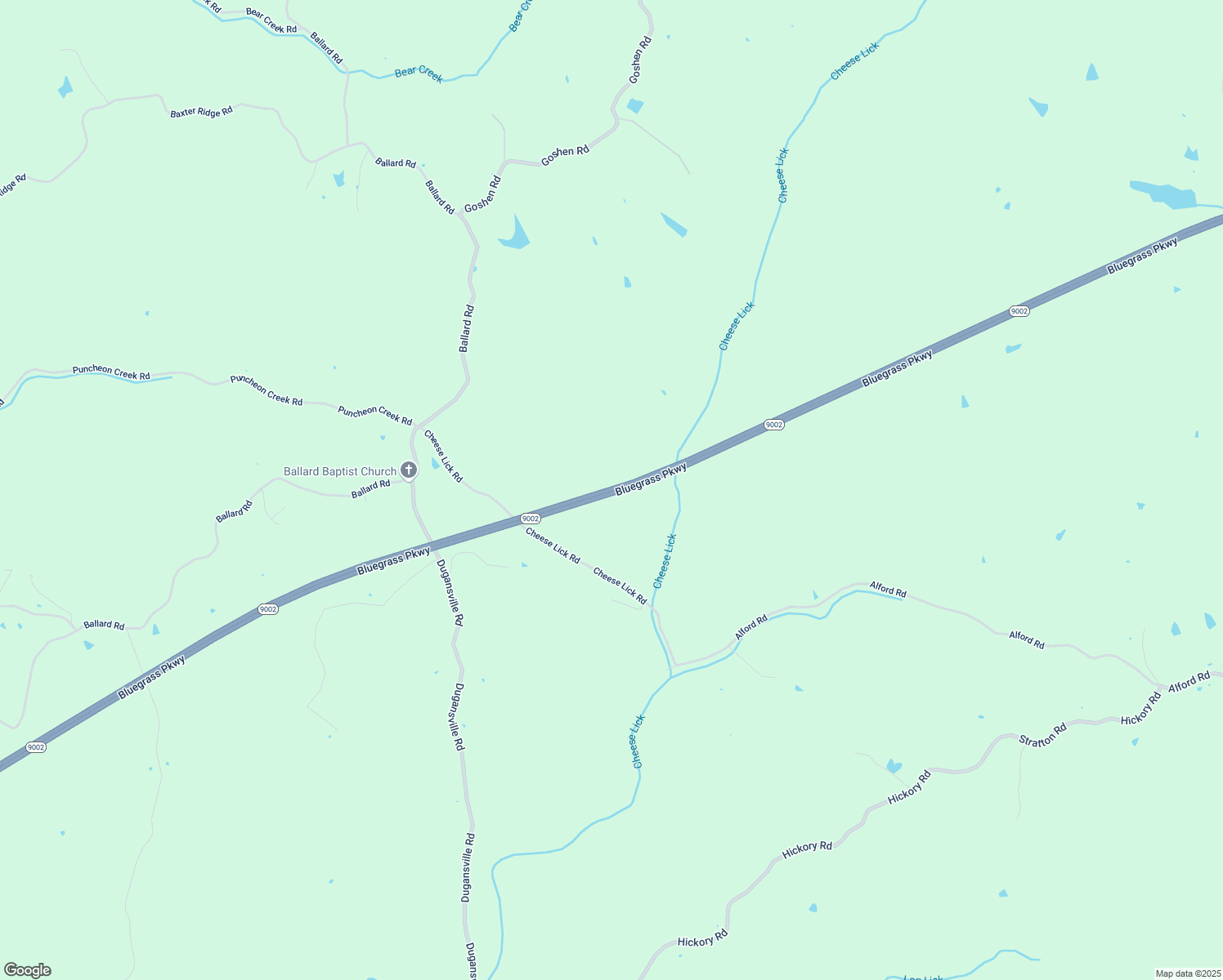 map of restaurants, bars, coffee shops, grocery stores, and more near Bluegrass Parkway in Lawrenceburg