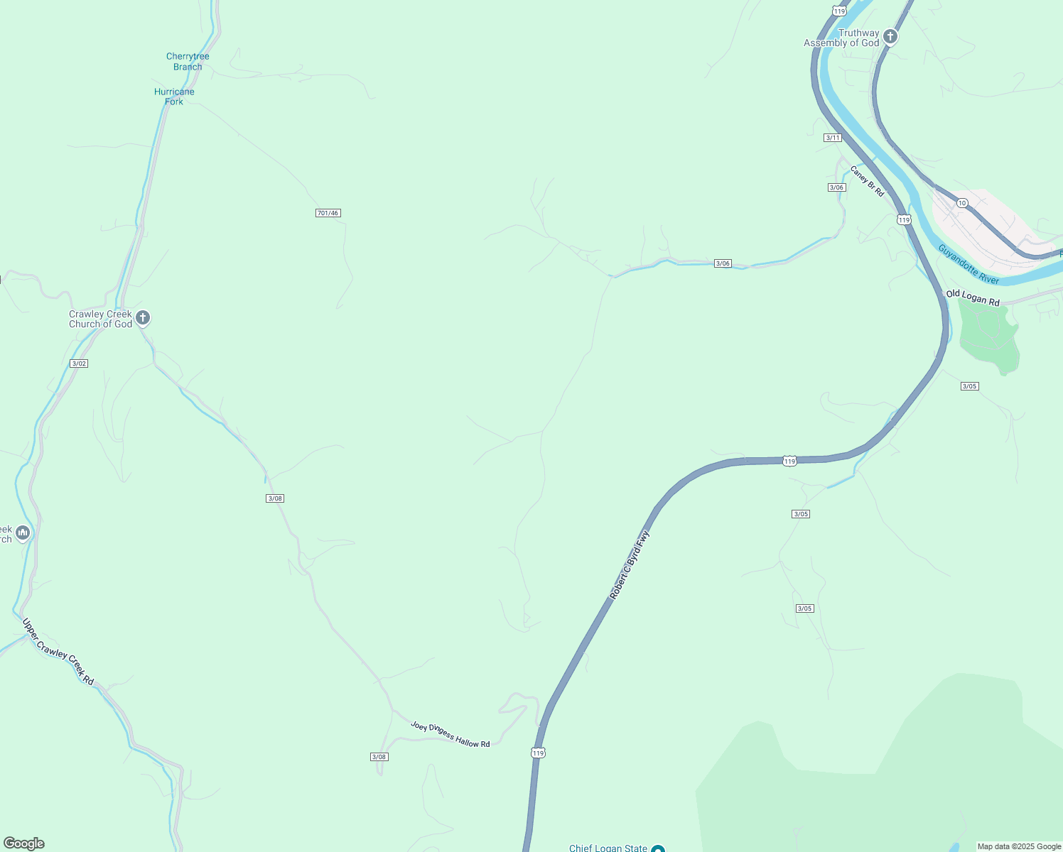 map of restaurants, bars, coffee shops, grocery stores, and more near 194 Brookside Meadows in Chapmanville