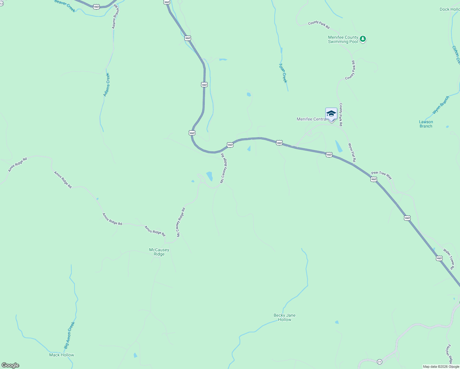 map of restaurants, bars, coffee shops, grocery stores, and more near 64 Becky Jane Road in Frenchburg