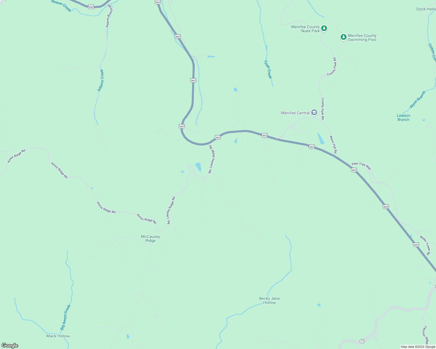 map of restaurants, bars, coffee shops, grocery stores, and more near 64 Becky Jane Road in Frenchburg