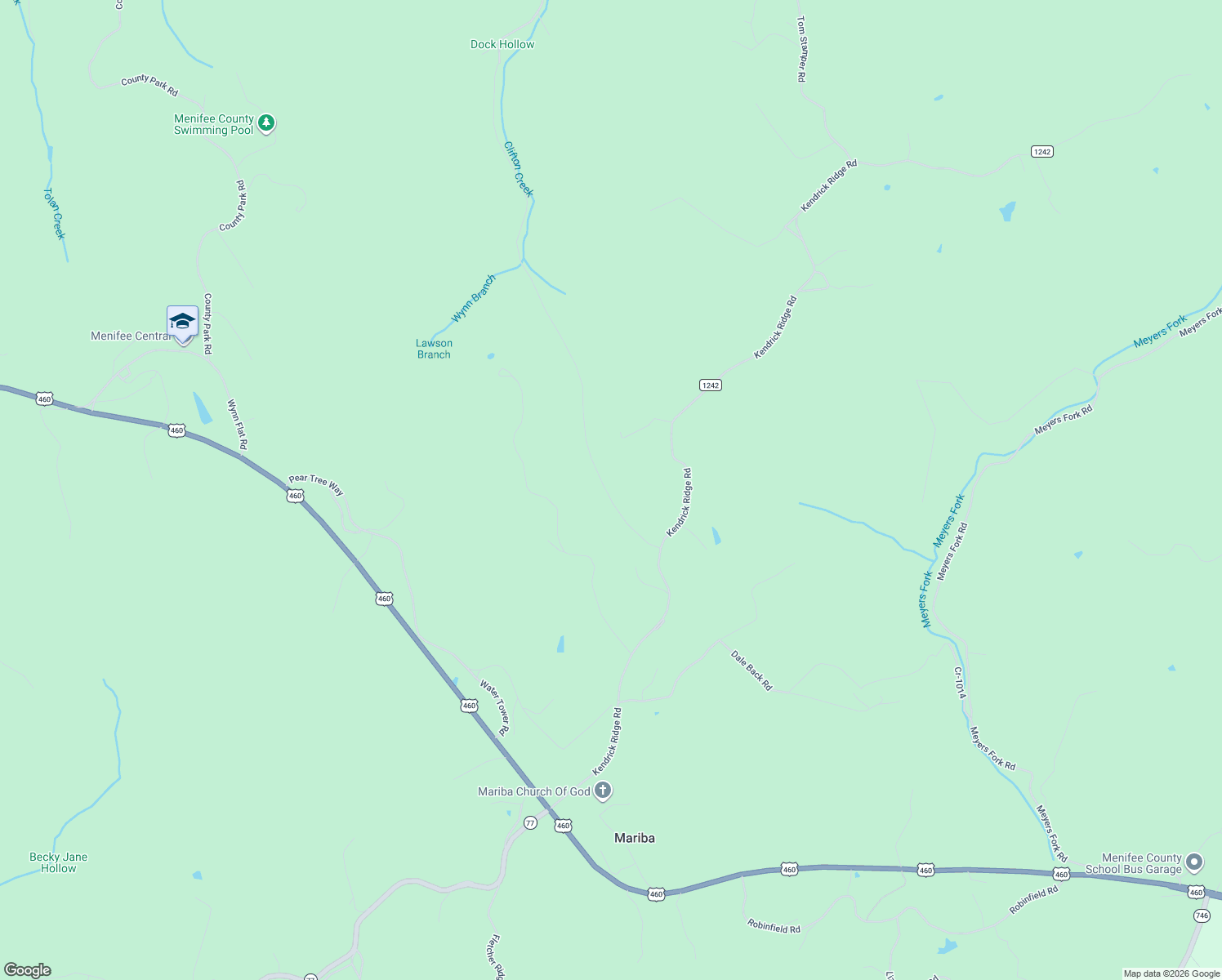 map of restaurants, bars, coffee shops, grocery stores, and more near Cr-1035 in Frenchburg