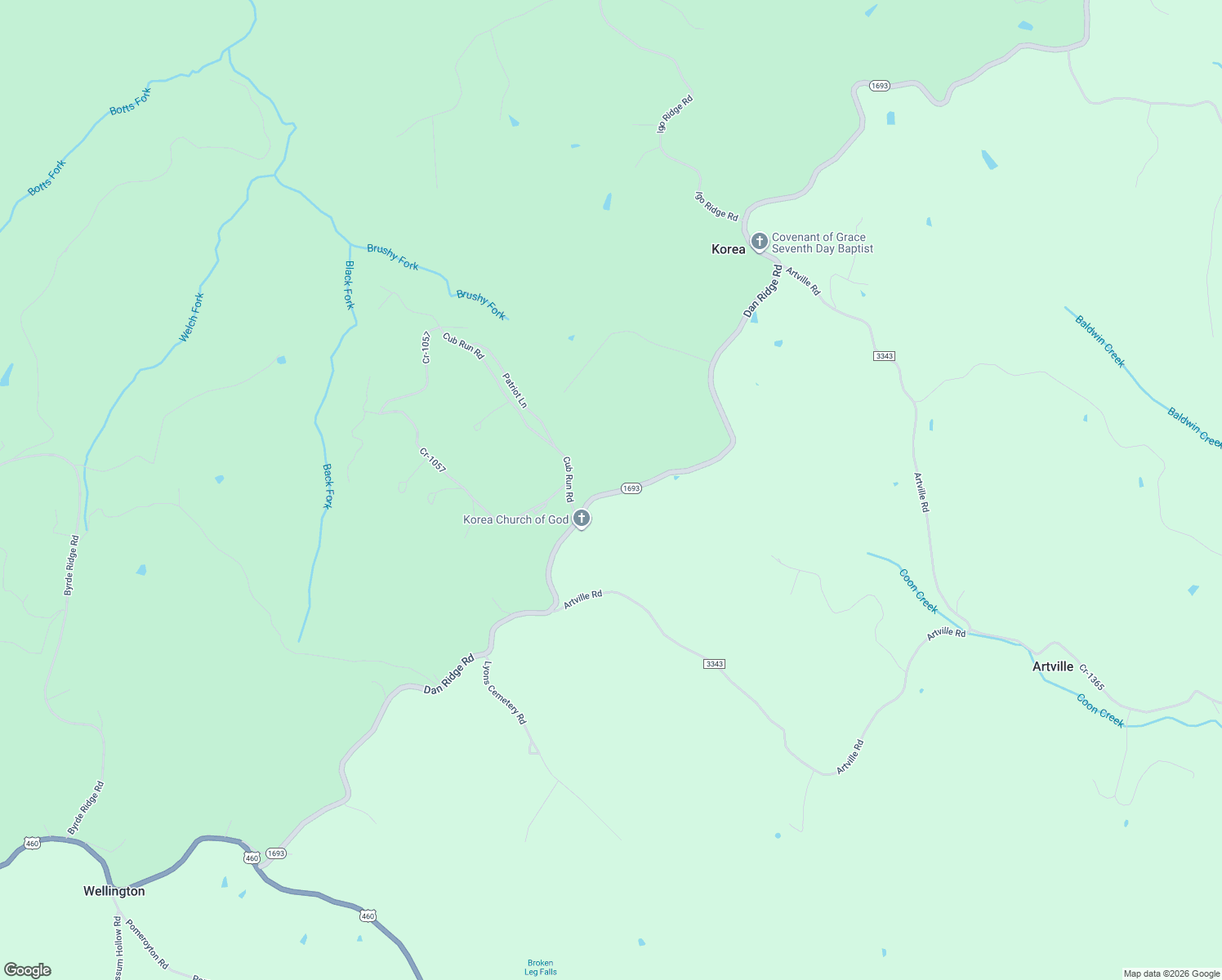 map of restaurants, bars, coffee shops, grocery stores, and more near 1534 Kentucky 1693 in Wellington