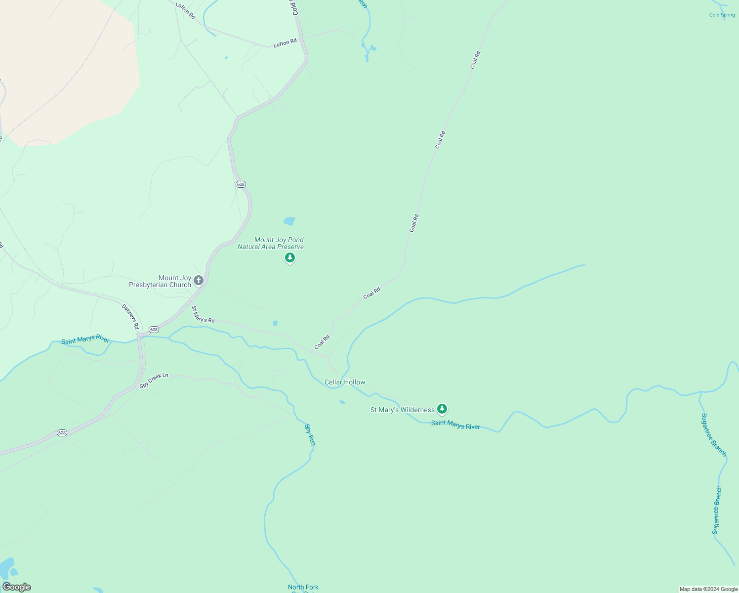 map of restaurants, bars, coffee shops, grocery stores, and more near 43 Coal Road in Raphine