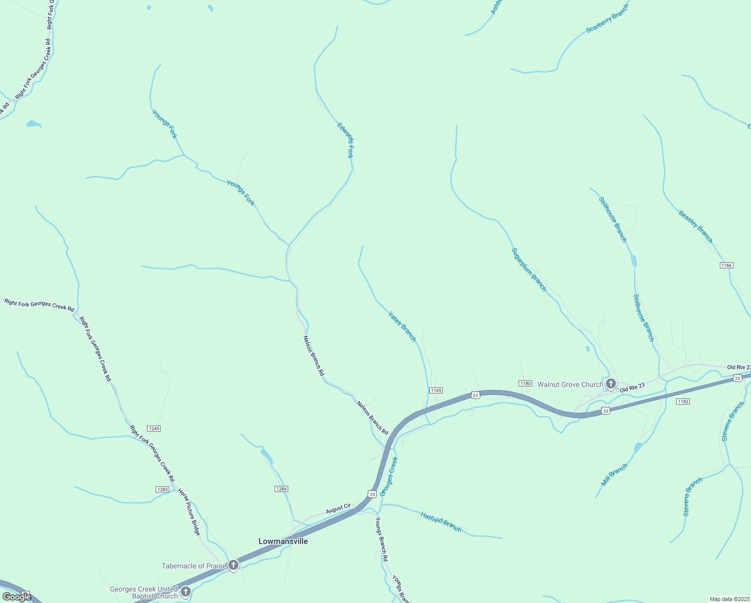 map of restaurants, bars, coffee shops, grocery stores, and more near in Lowmansville