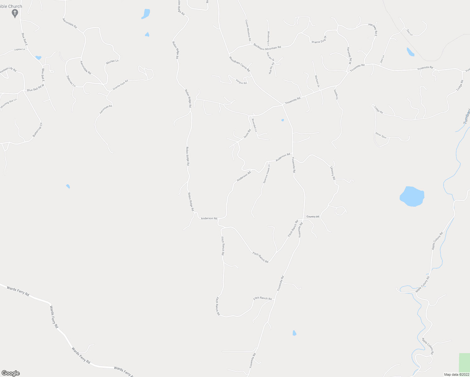 map of restaurants, bars, coffee shops, grocery stores, and more near 16465 Anderson Road in Sonora