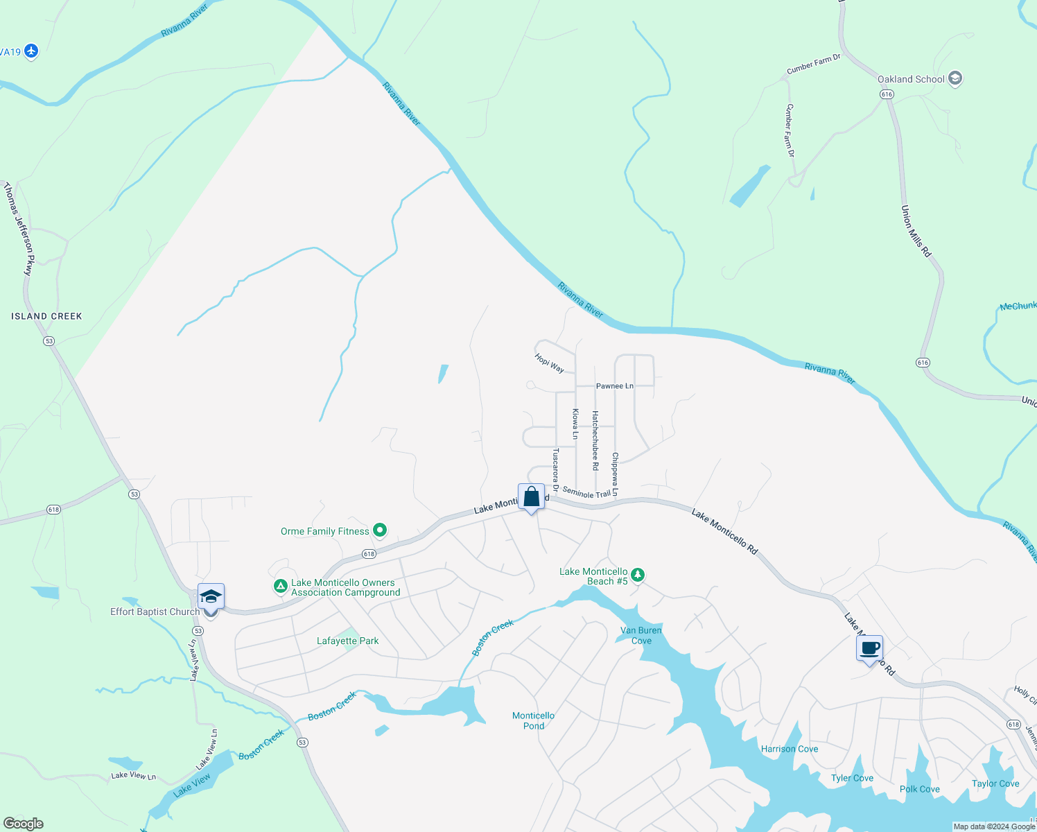 map of restaurants, bars, coffee shops, grocery stores, and more near 6 Cheyenne Court in Palmyra
