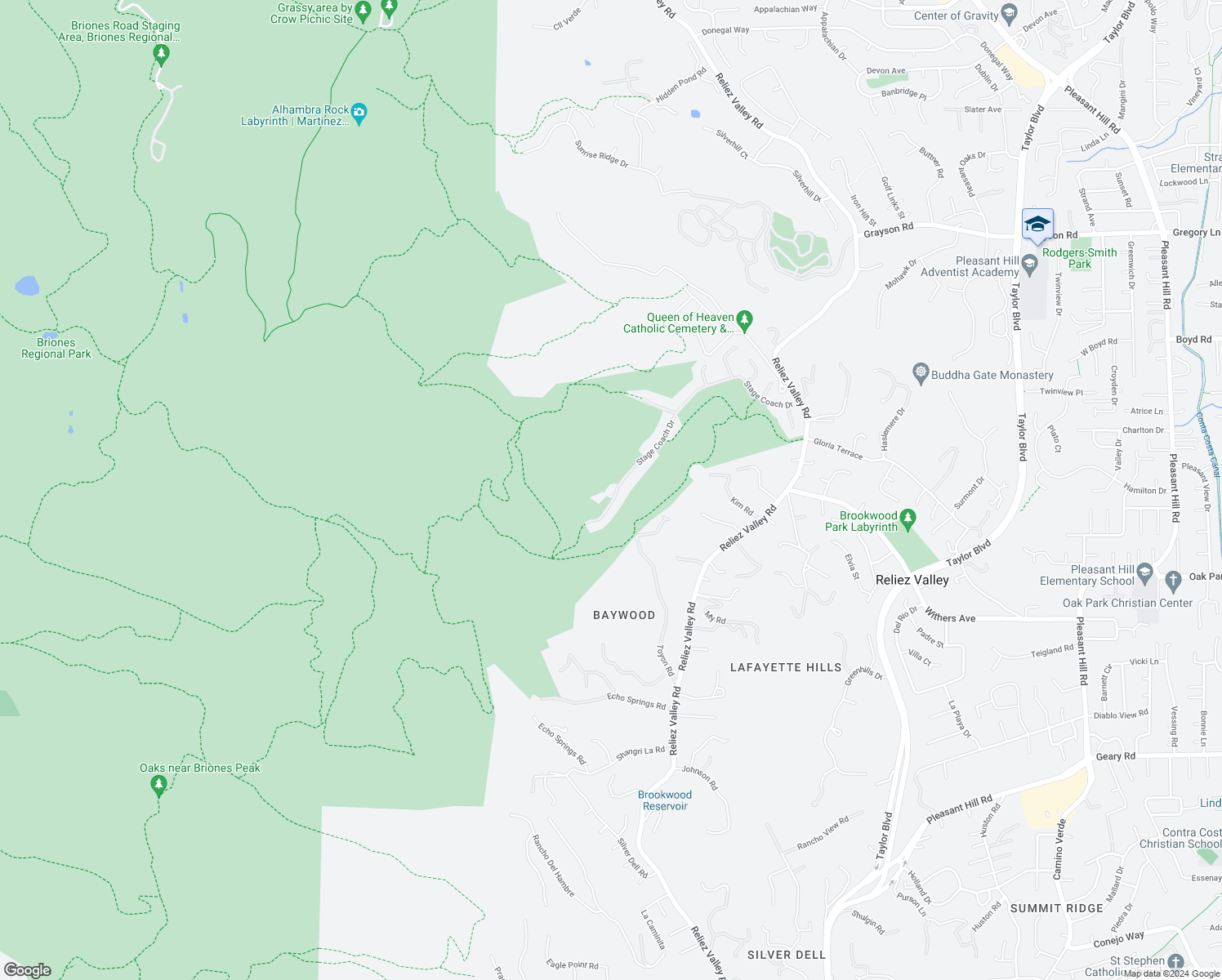 map of restaurants, bars, coffee shops, grocery stores, and more near 3466 Stage Coach Drive in Lafayette