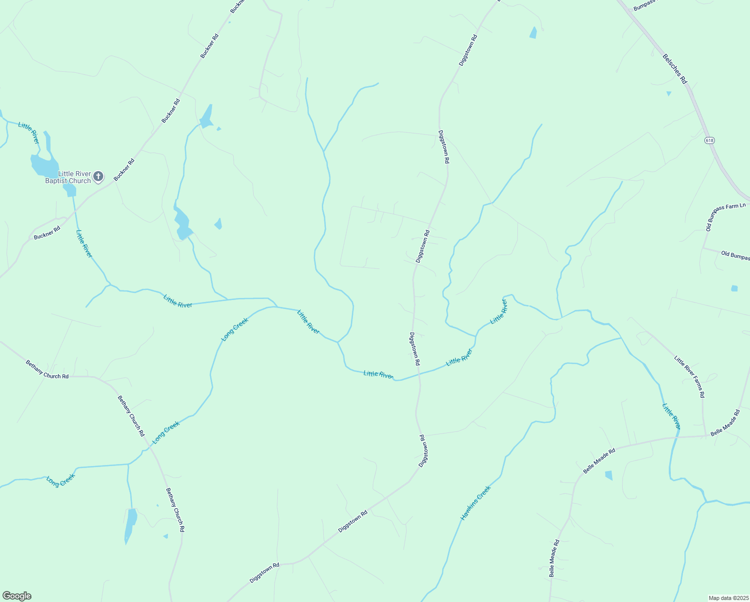 map of restaurants, bars, coffee shops, grocery stores, and more near 2099 Diggstown Road in Bumpass