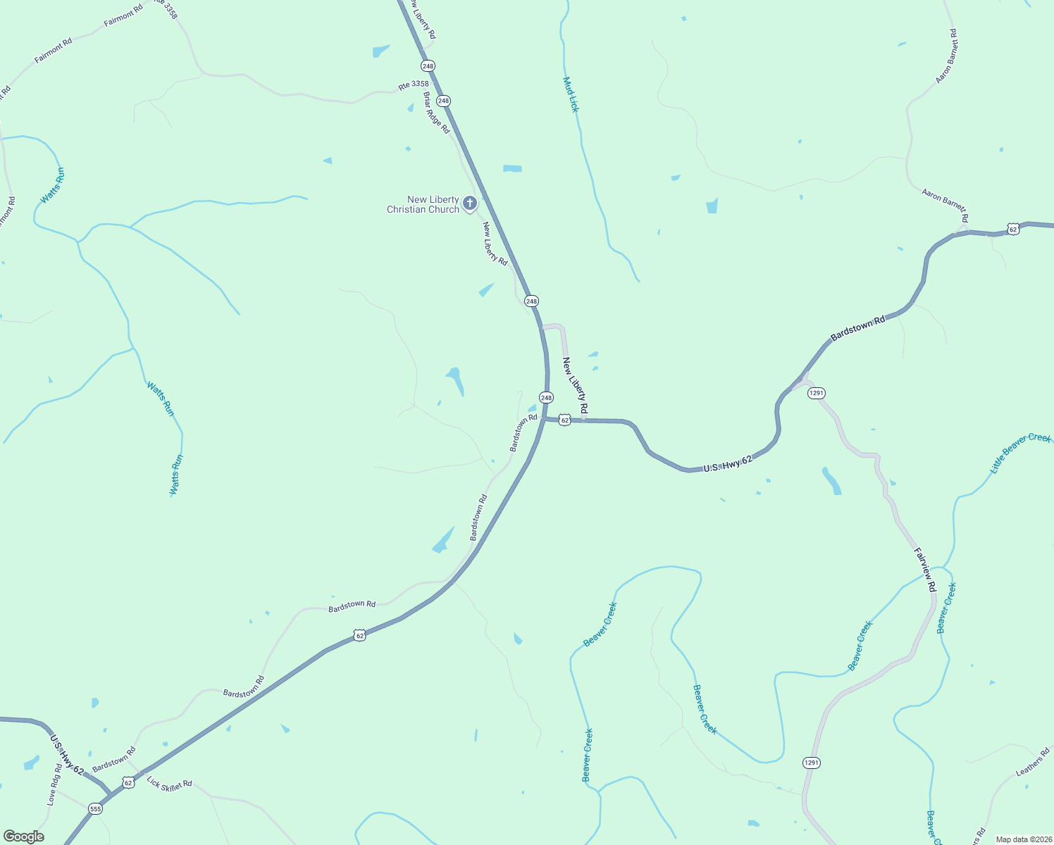 map of restaurants, bars, coffee shops, grocery stores, and more near 62 555 Highway in Lawrenceburg