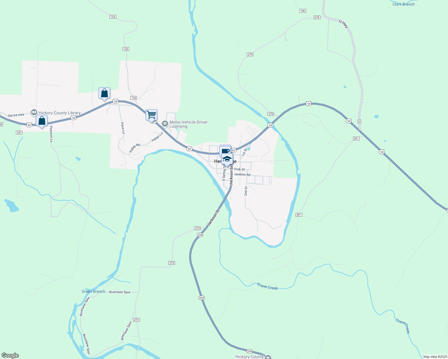 map of restaurants, bars, coffee shops, grocery stores, and more near 498 S Spring St in Hermitage