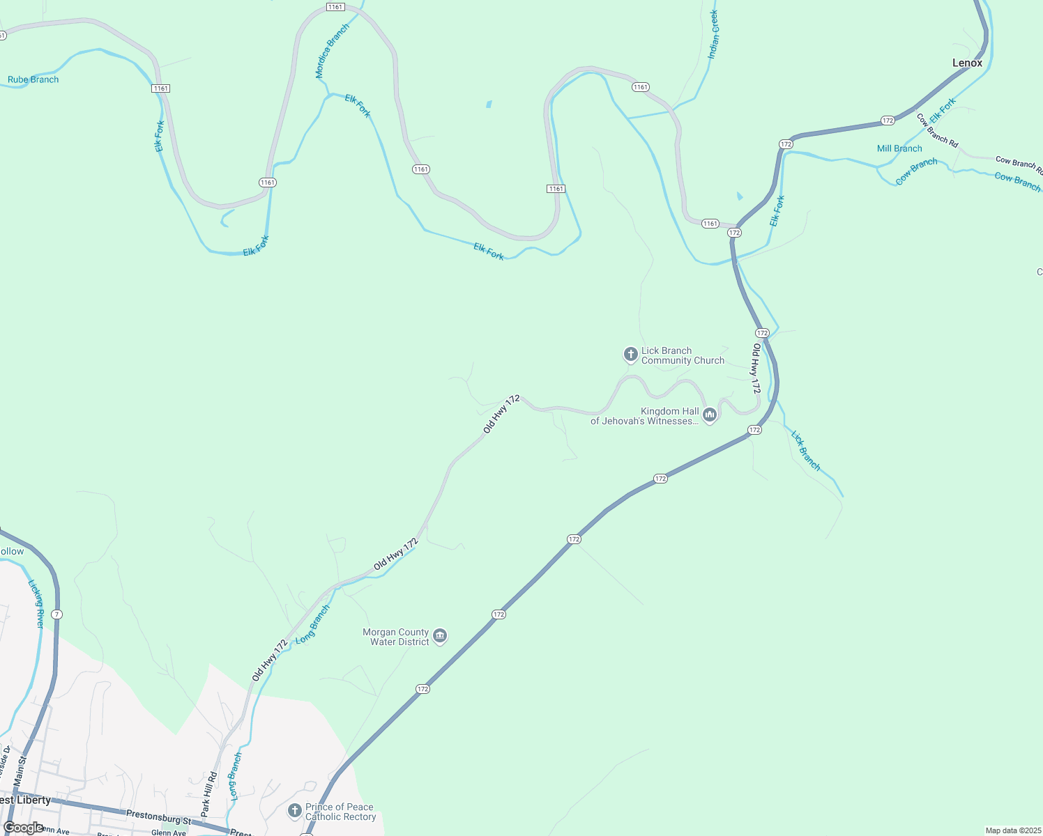 map of restaurants, bars, coffee shops, grocery stores, and more near 1833 Old Highway 172 in West Liberty