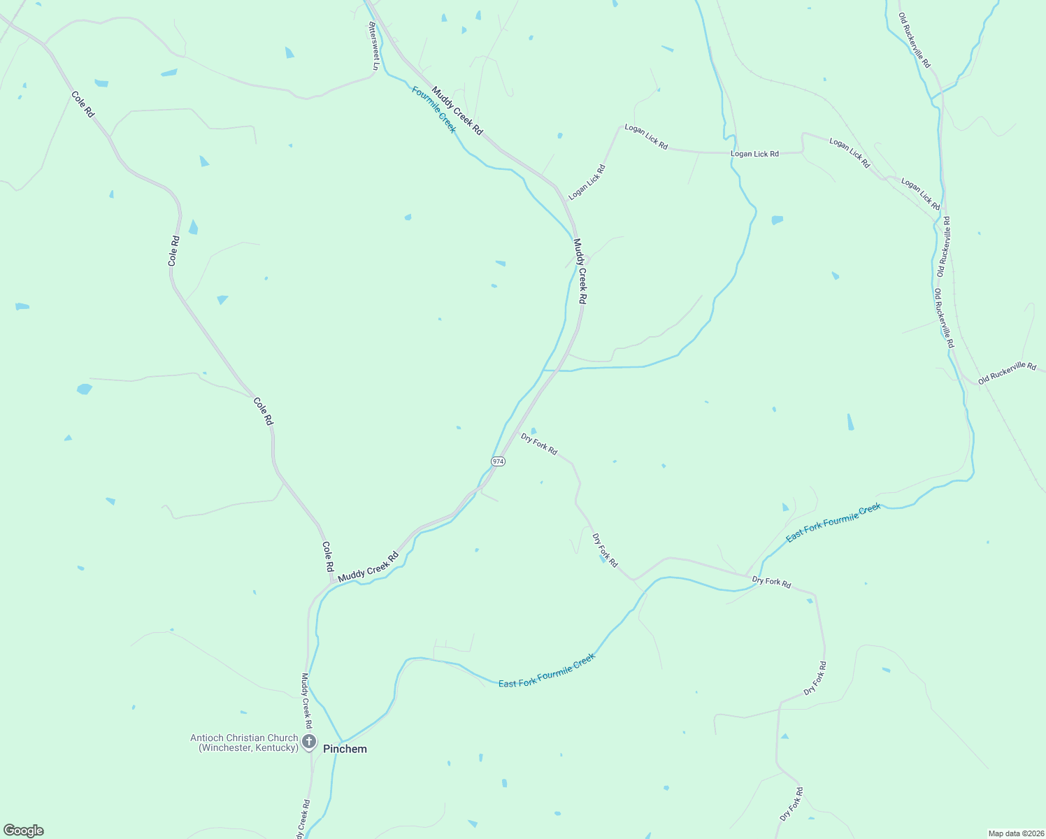 map of restaurants, bars, coffee shops, grocery stores, and more near Muddy Creek Road in Winchester