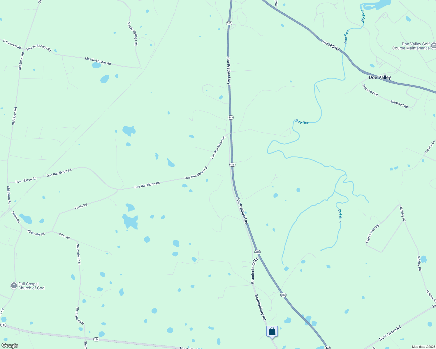 map of restaurants, bars, coffee shops, grocery stores, and more near 154 Cherry Hill Rd in Brandenburg