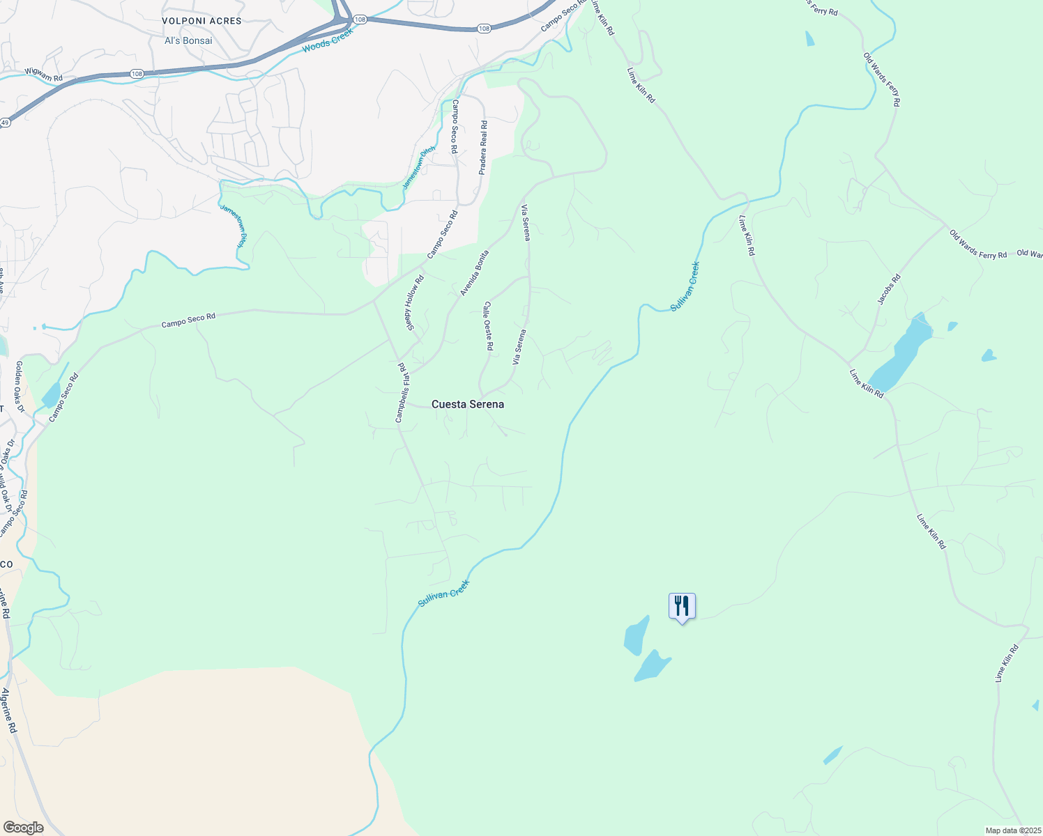 map of restaurants, bars, coffee shops, grocery stores, and more near 17811 Plaza Del Sur Road in Sonora
