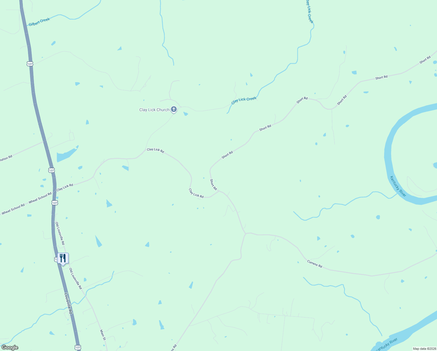map of restaurants, bars, coffee shops, grocery stores, and more near 167 Short Road in Harrodsburg