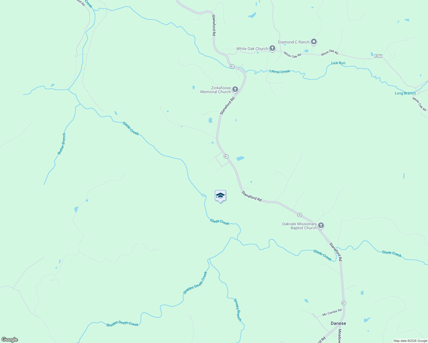 map of restaurants, bars, coffee shops, grocery stores, and more near 73 Stanley Drive in Danese