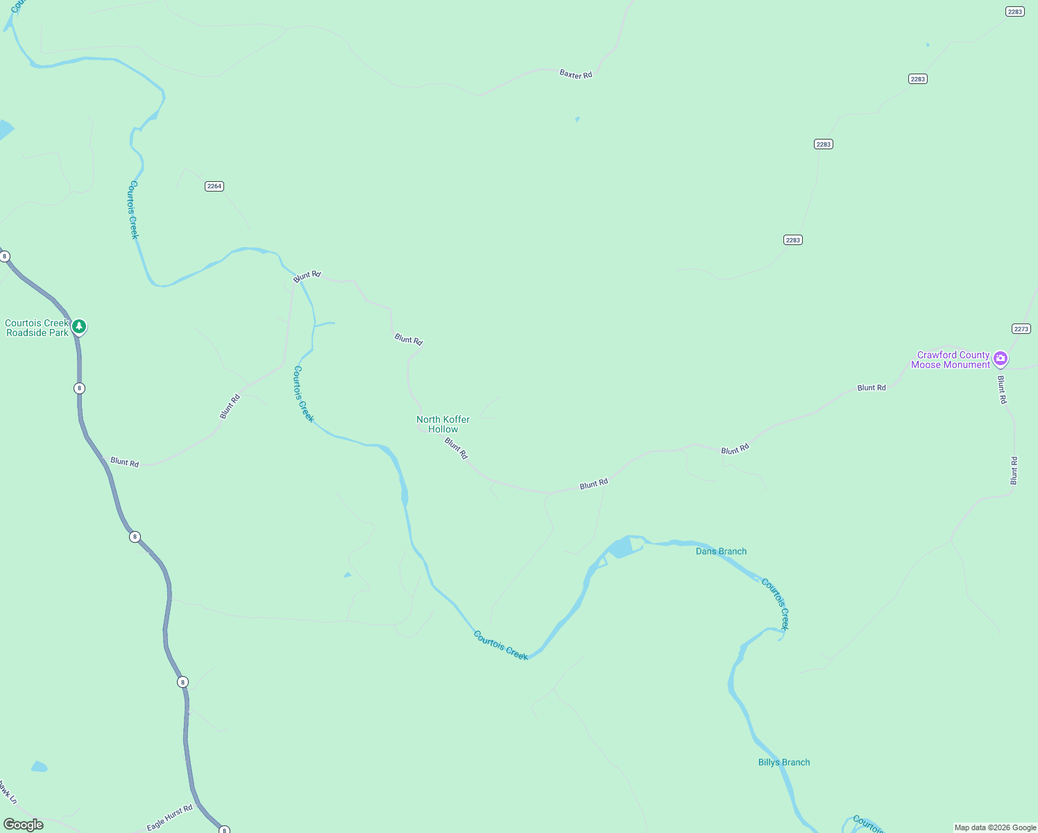 map of restaurants, bars, coffee shops, grocery stores, and more near Unnamed Road in Steelville