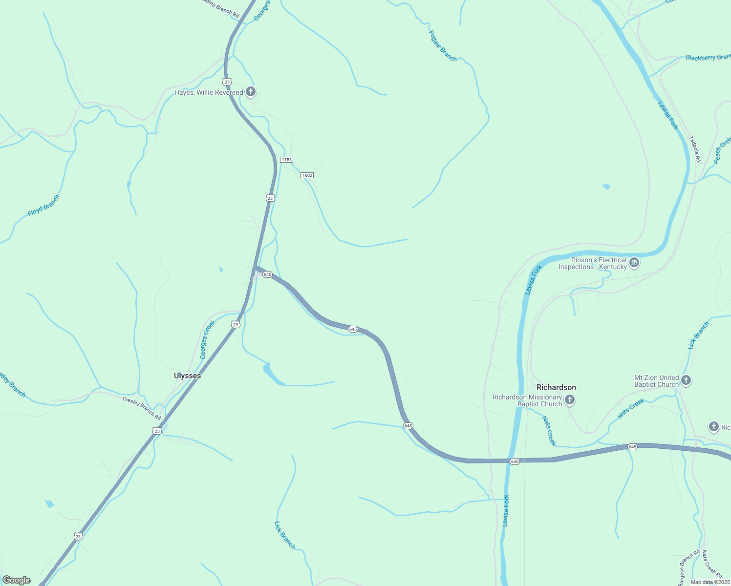 map of restaurants, bars, coffee shops, grocery stores, and more near in Ulysses