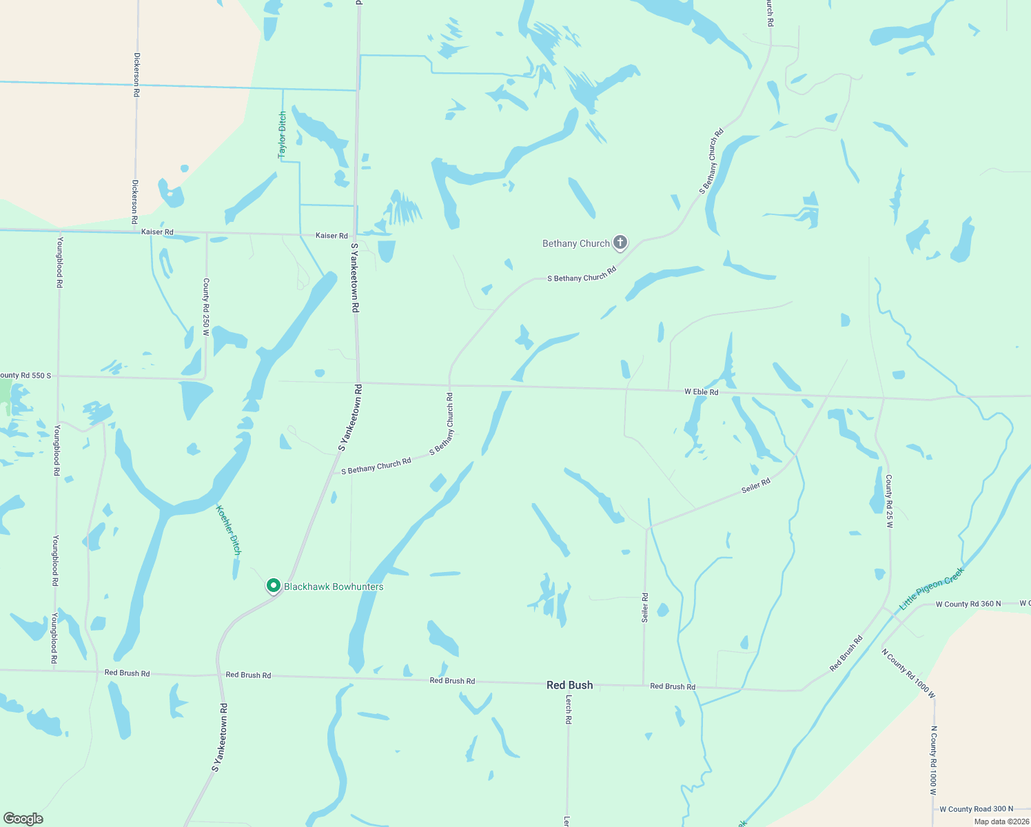 map of restaurants, bars, coffee shops, grocery stores, and more near 1433 West Eble Road in Boonville
