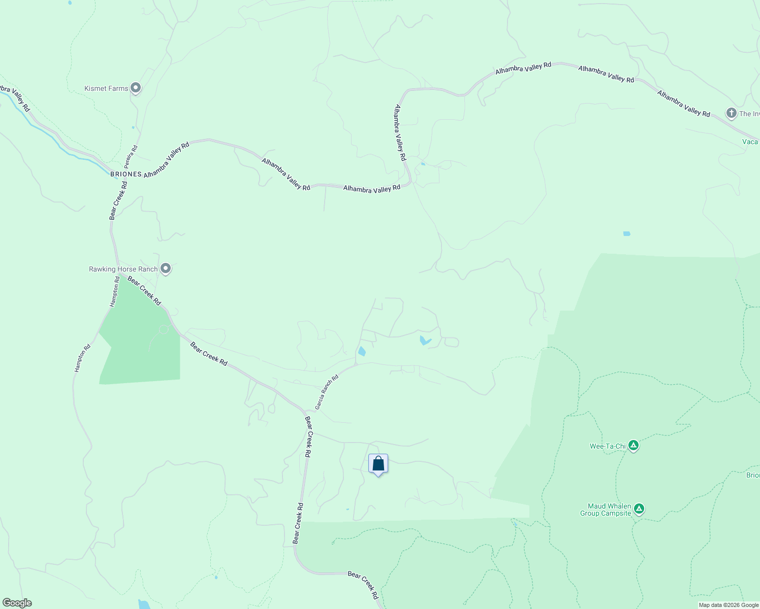map of restaurants, bars, coffee shops, grocery stores, and more near 2251 Rancho Del Lago Road in Martinez